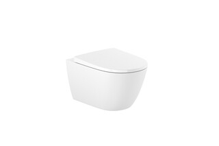 Ona Vitreous china wall-hung Rimless WC with horizontal outlet  by  Roca