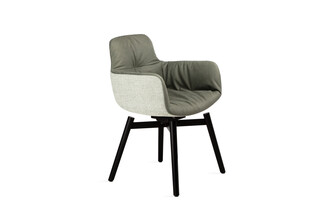 Amelie Armchair High with wooden frame with cross, rotatablewith autoreturn  by  Freifrau