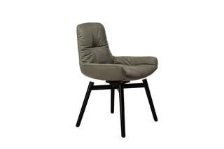 Amelie Armchair Low with wooden frame with cross, rotatablewith autoreturn  by  Freifrau