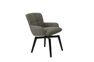 Marla Armchair Low with wooden frame with cross, rotatablewith autoreturn  by  Freifrau