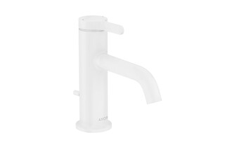 AXOR One Single lever basin mixer 70 with lever handle and pop-up waste set | matt white  by  AXOR