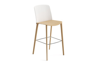 Mixu - Bar stool 4 wood legs  by  Arper