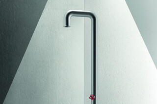 AW/EX PIPE Boffi Fantini Aboutwater / Shower bar H cm 230 x cm 48.6 - Brushed Stainless Steel/Red  by  Fantini
