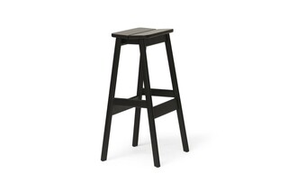 Angle Standard Bar Stool 75, Black-stained Beech  by  Form & Refine