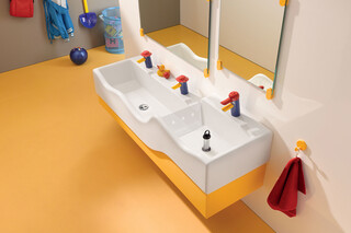 Geberit Bambini play and washing landscape with three washing areas  by  Geberit